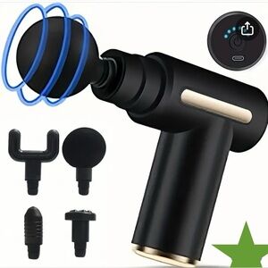 Massage Gun black and Gold with 4 detachable massage heads